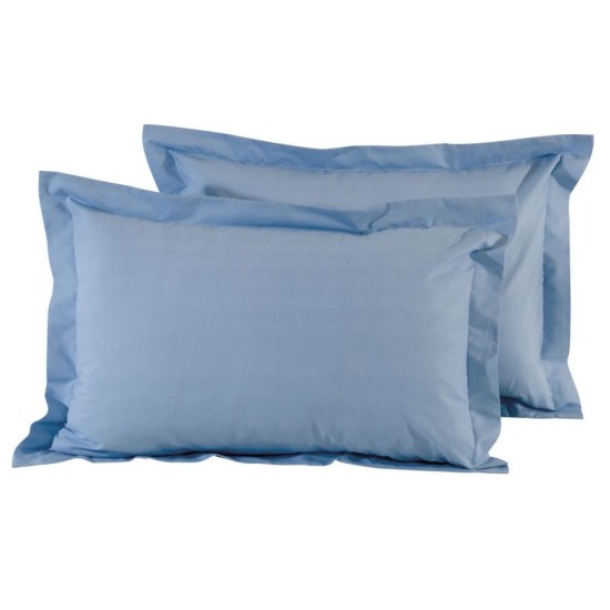 Μαξιλαροθήκες Σετ Best Line Colours 1005 Blue Light Cotton Das Home (50x70+5) 2Τεμ