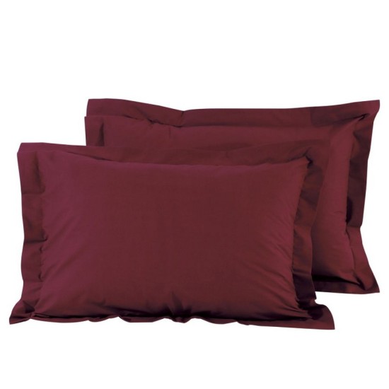 Μαξιλαροθήκες Σετ Best Line Colours 1014 Bordeaux Cotton Das Home (50x70+5) 2Τεμ