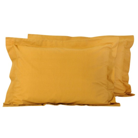Μαξιλαροθήκες Σετ Best Line Colours Ocher 1019 Cotton Das Home (50x70+5) 2Τεμ