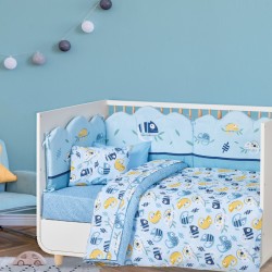Σεντόνια Βρεφικά Κούνιας Σετ Baby Prints 4935 Cotton Das Home (130x170 ) Με Λάστιχο 3Τεμ
