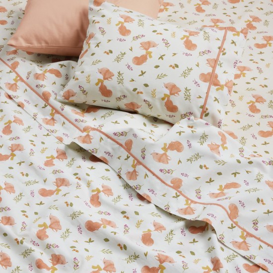 Σεντόνια Βρεφικά Κούνιας Σετ Baby 4978 Beige-Teracotta Cotton Das Home (130x170) 3Τεμ