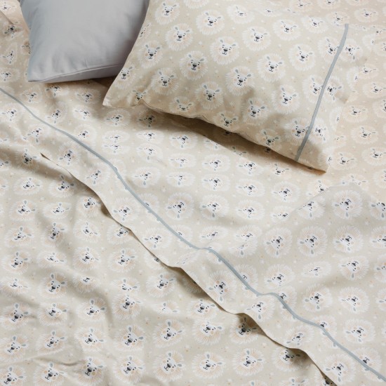 Σεντόνια Παιδικά Μονά Σετ Kids 4979 Taupe Cotton Das Home (170x260) 3Τεμ
