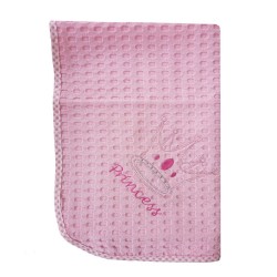 Κουβέρτα Πικέ Κούνιας Baby Bed Princess Pink 35 Με Κέντημα Cotton Dimcol (100x160) 1Τεμ