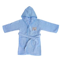 Μπουρνούζι Βρεφικό Με Κέντημα Baby Sleeping Bears Cup 13 Blue Cotton Dimcol 1Τεμ