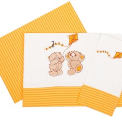 Σεντόνια Βρεφικά Με Κέντημα Κούνιας Σετ Χαρταετός 92 Orange Cotton Dimcol (120x170) 3Τεμ