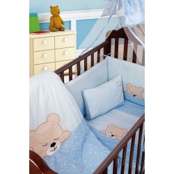 Κουνουπιέρα Κούνιας Sleeping Bear Cup Blue 13 Με Κέντημα Cotton Dimcol (1,60x4,90) 1Τεμ