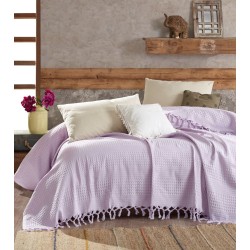 Κουβέρτα Πικέ Υπέρδιπλη Dobby Lilac Cotton Dimcol (220x240) 1Τεμ