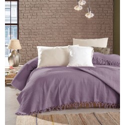 Κουβέρτα Πικέ Υπέρδιπλη Dobby Purple Cotton Dimcol (220x240) 1Τεμ