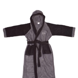 Μπουρνούζι Παιδικό Με Κουκύλα Happy Smile Γκρί-Μάυρο Dimcol 1Τεμ