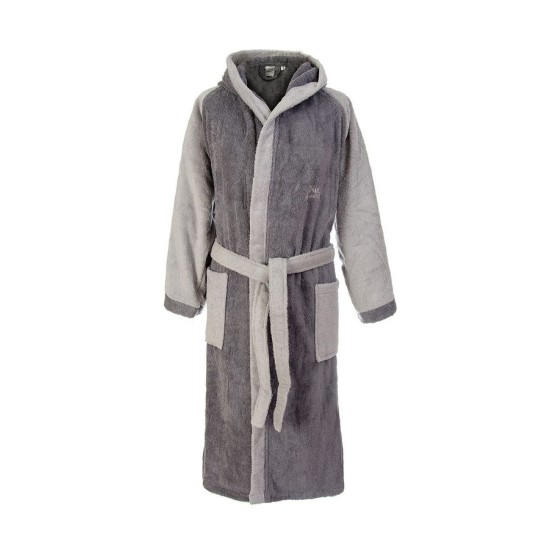 Μπουρνούζι Με Κουκούλα 4020 Grey Raglan Μανίκια Cotton Dimcol 1Τεμ