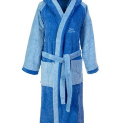 Μπουρνούζι Με Κουκούλα 4020 Blue Raglan Μανίκια Cotton Dimcol 1Τεμ