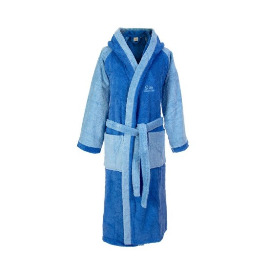 Μπουρνούζι Με Κουκούλα 4020 Blue Raglan Μανίκια Cotton Dimcol 1Τεμ