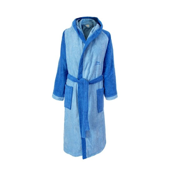 Μπουρνούζι Με Κουκούλα 4020 L.Blue Raglan Μανίκια Cotton Dimcol 1Τεμ