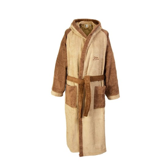 Μπουρνούζι Με Κουκούλα 4020 Beige Raglan Μανίκια Cotton Dimcol 1Τεμ