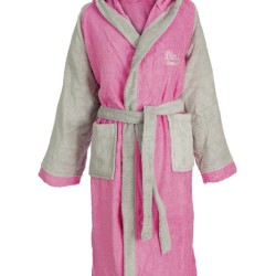 Μπουρνούζι Με Κουκούλα 4020 Grey-Pink Raglan Μανίκια Cotton Dimcol 1Τεμ Μπουρνούζι Με Κουκούλα 4020 Grey-Pink Raglan Μανίκια Cotton Dimcol 1Τεμ