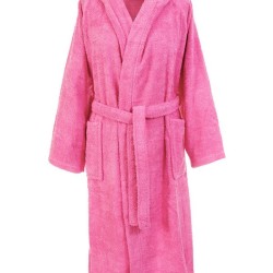 Μπουρνούζι Με Κουκούλα 3010 Pink Raglan Μανίκια Cotton Dimcol 1Τεμ