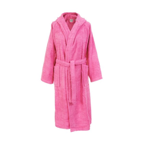 Μπουρνούζι Με Κουκούλα 3010 Pink Raglan Μανίκια Cotton Dimcol 1Τεμ