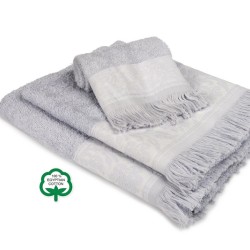 Πετσέτες Σετ Bath Towels Νέμεσις 14 Grey Jacquard Cotton Dimcol 3Τεμ