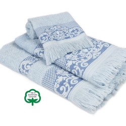 Πετσέτες Σετ Bath Towels Ίσιδα 03 L.Blue Jacquard Cotton Dimcol 3Τεμ