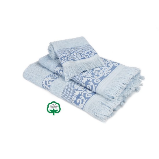 Πετσέτες Σετ Bath Towels Ίσιδα 03 L.Blue Jacquard Cotton Dimcol 3Τεμ