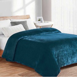 Κουβέρτα Coral Fleece Μονή Μονόχρωμη 03 Petrol Dimcol (160x220) 1Τεμ
