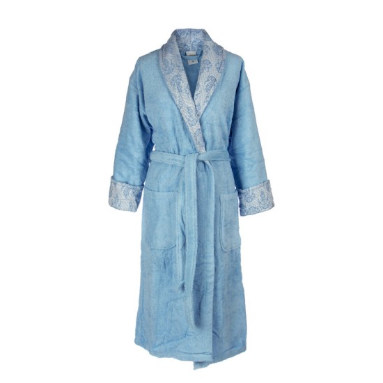 Μπουρνούζι Με Γιακά Ζακάρ Φάσα 01 Sky Blue Dimcol 1Τεμ