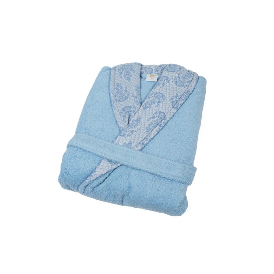 Μπουρνούζι Με Γιακά Ζακάρ Φάσα 01 Sky Blue Dimcol 1Τεμ