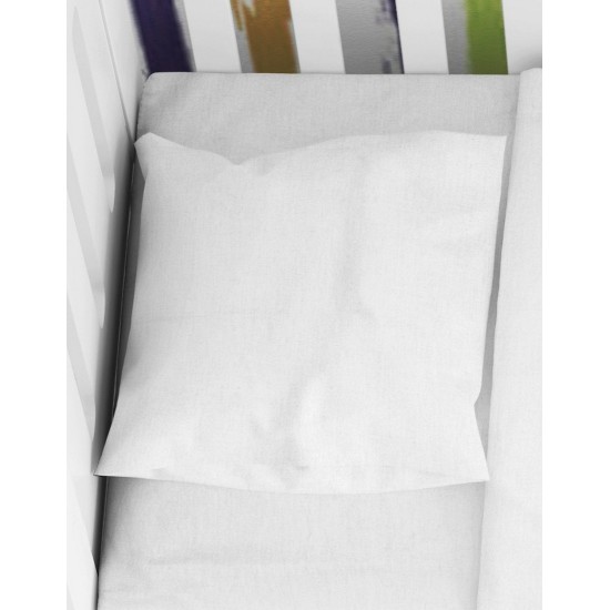 Μαξιλαροθήκη Κούνιας Solid 491 White Cotton Dimcol (35x45) 1Τεμ