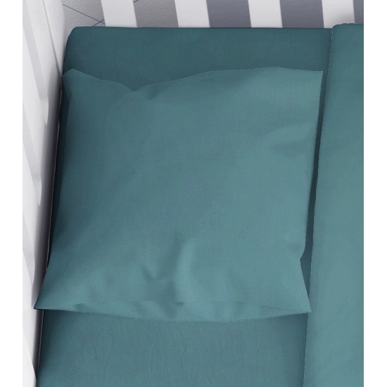Μαξιλαροθήκη Κούνιας Solid 494 Petrol Cotton Dimcol (35x45) 1Τεμ