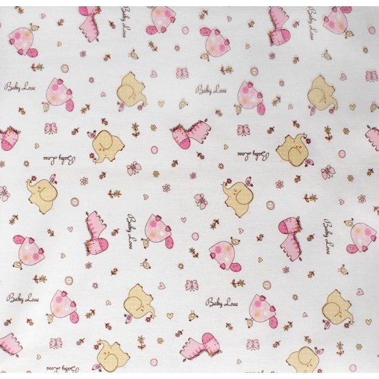 Σεντόνι Λίκνου Elephant 172 Pink Cotton Dimcol (80x110) 1Τεμ Σεντόνι Λίκνου Elephant 172 Pink Cotton Dimcol (80x110) 1Τεμ