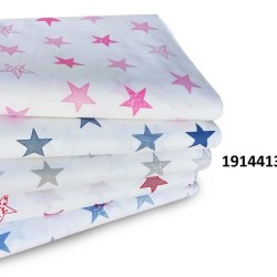 Σεντόνι Λίκνου Baby Star White/Grey 25 Cotton Dimcol (80x110) 1Τεμ