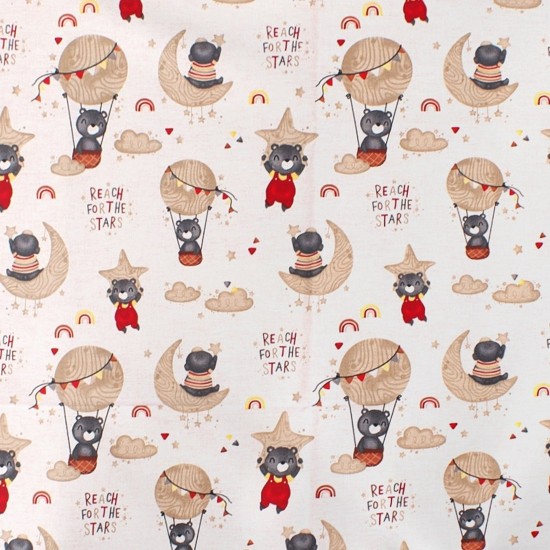 Σεντόνι Λίκνου Reach The Stars 190 Beige Cotton Dimcol (80x110) 1Τεμ