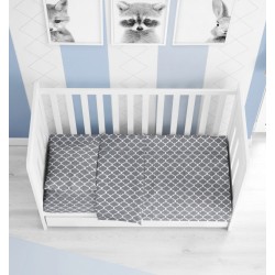 Σεντόνια Κούνιας Σετ Windows 135 Grey Cotton Dimcol (120x160) 3Τεμ