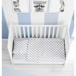 Σεντόνια Κούνιας Σετ Windows 136 White Cotton Dimcol (120x160) 3Τεμ