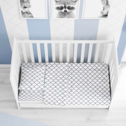 Σεντόνια Κούνιας Σετ Windows 136 White Cotton Dimcol (120x160) 3Τεμ