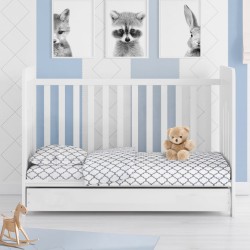 Σεντόνια Κούνιας Σετ Windows 136 White Cotton Dimcol (120x160) 3Τεμ