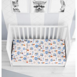 Σεντόνια Κούνιας Σετ Reach The Stars 191 Sky Blue Cotton Dimcol (120x160) 3Τεμ