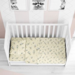 Παπλωματοθήκη Βρεφική Φανελένια Κούνιας Birds 16 Ecru Flannel Cotton Dimcol (120x160) 1Τεμ