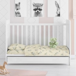 Παπλωματοθήκη Βρεφική Φανελένια Κούνιας Birds 16 Ecru Flannel Cotton Dimcol (120x160) 1Τεμ