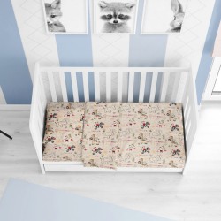 Σεντόνια Βρεφικά Φανελένια Κούνιας Σετ Africa 145 Beige Flannel Cotton Dimcol (120x160) 3Τεμ