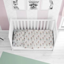 Παπλωματοθήκη Βρεφική Φανελένια Κούνιας Μπαλαρίνα 166 Green Cotton Dimcol (120x160) 1Τεμ