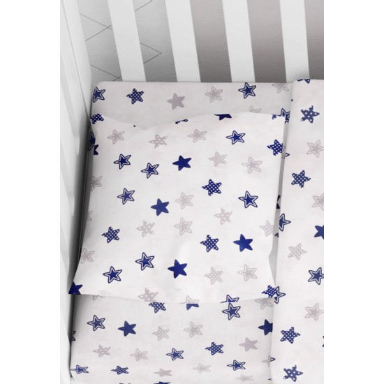 Μαξιλαροθήκη Κούνιας Baby Star 102 Blue Cotton Dimcol (35x45) 1Τεμ