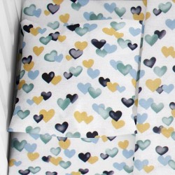 Μαξιλαροθήκη Κούνιας Hearts 11 Grey-Green Cotton Dimcol (35x45) 1Τεμ
