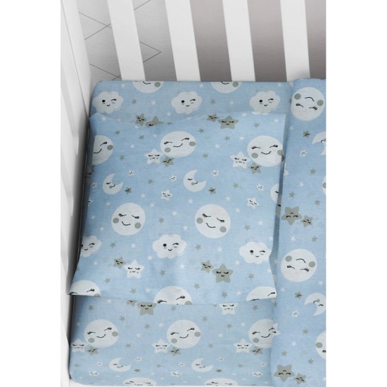 Μαξιλαροθήκη Κούνιας Baby Smile 81 Blue Cotton Dimcol (35x45) 1Τεμ Μαξιλαροθήκη Κούνιας Baby Smile 81 Blue Cotton Dimcol (35x45) 1Τεμ