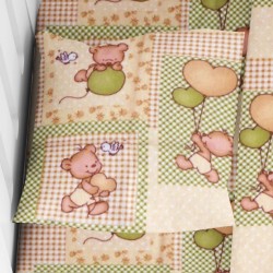 Μαξιλαροθήκη Φανελένια Κούνιας Baby Flannel Baloon 76 Beige Cotton Dimcol (35x45) 1Τεμ