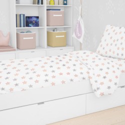 Κατωσέντονο Κούνιας Baby Bed Star 103 Grey Cotton Dimcol (70x140+15) Με Λάστιχο 1Τεμ