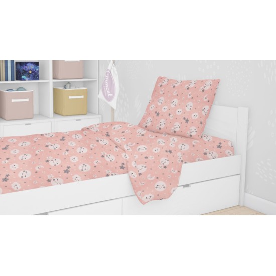 Κατωσέντονο Κούνιας Baby Bed Smile 82 Coral Cotton Dimcol (70x140+15) Με Λάστιχο 1Τεμ