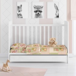 Κατωσέντονο Φανελένιο Κούνιας Baby Flannel Baloon 76 Beige Cotton Dimcol (70x140+15) Με Λάστιχο 1Τεμ