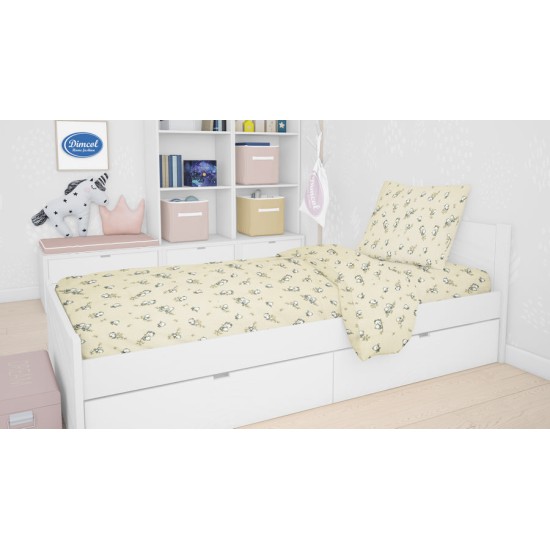 Παπλωματοθήκη Παιδική Φανελένια Μονή Birds 16 Ecru Flannel Cotton Dimcol (160x240) 1Τεμ