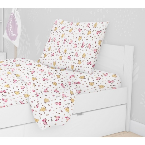 Μαξιλαροθήκες Elephant 172 Pink Cotton Dimcol (50x70) 1Τεμ